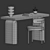 Modern Office Furniture Set with Accessories 3D model small image 2