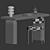Modern Office Furniture Set with Accessories 3D model small image 3