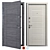 Title: Bulat Metal Entry Door 3D model small image 1