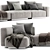 Modern Flexform Lario Chaise Longue 3D model small image 2