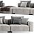 Modern Flexform Lario Chaise Longue 3D model small image 4