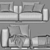 Modern Flexform Lario Chaise Longue 3D model small image 5