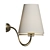 Raw Brass 2-Arm Wall Light 3D model small image 5