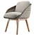 Sculpted Elegance Dining Armchair 3D model small image 1