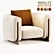 French Design Minuit Armchair Beauty 3D model small image 1