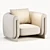 French Design Minuit Armchair Beauty 3D model small image 7