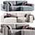 Vienna Velvet Grey Corner Sofa 3D model small image 1