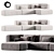 Modern Leather Sectional Sofa: Clara 3D model small image 1