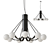 Geometric Glass Shade Black Chandelier 3D model small image 1