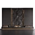 Rock Wall Fireplace Composition 3D model small image 1