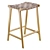 Stylish Leather and Teak Stool 3D model small image 1