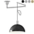 Adjustable Chrome Pendant Light 3D model small image 1