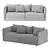 Leather Comfort Sofa 3D model small image 3