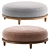 Milk White Scandi Pouffe 4 3D model small image 4
