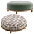 Milk White Scandi Pouffe 4 3D model small image 5