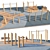 Eco Style Outdoor Gym Playground 3D model small image 3