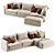 Custom Melbourne Sectional Sofa 3D model small image 3