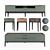 Sophisticated Metropolitan Bedroom Furniture Set 3D model small image 1