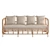 Handcrafted Rattan & Polyester Sofa 3D model small image 2
