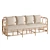 Handcrafted Rattan & Polyester Sofa 3D model small image 3