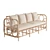 Handcrafted Rattan & Polyester Sofa 3D model small image 5