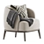 Elegant Megan Armchair with Pillow 3D model small image 2