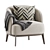 Elegant Megan Armchair with Pillow 3D model small image 3