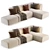 Industrial Loft Gray Corner Sofa 3D model small image 1