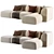 Industrial Loft Gray Corner Sofa 3D model small image 2