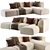 Industrial Loft Gray Corner Sofa 3D model small image 3