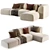 Industrial Loft Gray Corner Sofa 3D model small image 4