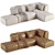 Industrial Loft Gray Corner Sofa 3D model small image 5