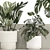 Tropical Monstera Vertical Garden Set 3D model small image 6