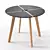 Round Dining Table with Black/White Finish 3D model small image 1