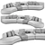 Luxurious Baxter Piaf Sofa 2015 3D model small image 5