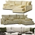 Elster 4-Seater Light Corner Sofa 3D model small image 3