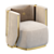  Modern Silver Armchair by Elvemobilya 3D model small image 2