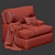 Modern Mercado Armchair, Millimeter Units 3D model small image 6