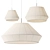 Bover Fabric Pendant Lights Set 3D model small image 1