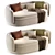 Modern Group Three-Seat Sofa 3D model small image 1