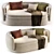 Modern Group Three-Seat Sofa 3D model small image 3