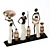 African Women Statue Décor 3D model small image 2