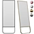 Contemporary Stainless Steel Full-Length Mirror 3D model small image 1