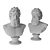 Modern Greek Bust Sculpture Metal 3D model small image 6