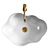 REA Pearl Opzetwastafel Washbasin Gleaming White 3D model small image 2