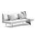 Modern Pine Sofa with Brass Legs 3D model small image 3