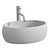 Glossy White Bathroom Sink Fixture 3D model small image 3