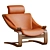 Retro Swedish Leather Lounge Chair 3D model small image 1