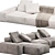 Modern BOCA NAVI 3-Seater Sofa 3D model small image 4