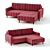 Plush Coral Velvet Sofa: Modern 3D model small image 2